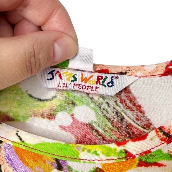 NEW Jams World Daisy Patch Floral Girls Scoop Neck Tiered Dress Sz Large - Picture 5 of 13